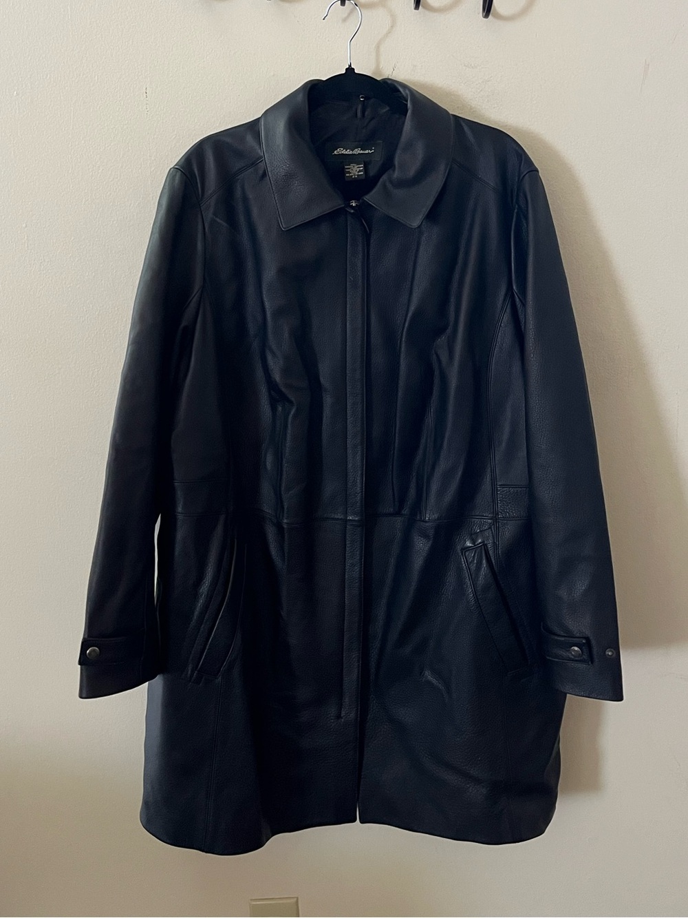 Eddie Bauer Genuine Black Leather Coat Jacket Women’s 2X
